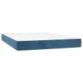 cadre de lit avec matelas LED Bleu foncé 140x200 cm