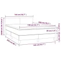 cadre de lit avec matelas LED Bleu foncé 140x200 cm
