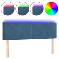 Tête de lit à LED Bleu foncé 144x5x78/88 cm Velours