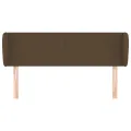 Tête de lit avec oreilles Marron foncé 147x23x78/88 cm Tissu