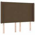 Tête de lit à LED Marron foncé 147x16x118/128 cm Tissu