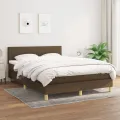 cadre de lit avec matelas Marron foncé 140x190 cm