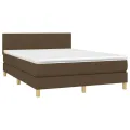 cadre de lit avec matelas Marron foncé 140x190 cm