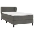 cadre de lit et matelas Gris foncé 80x200 cm Velours