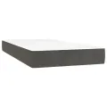 cadre de lit et matelas Gris foncé 80x200 cm Velours