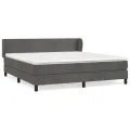 cadre de lit et matelas Gris foncé 180x200cm Velours