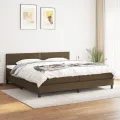 cadre de lit avec matelas Marron foncé 200x200 cm