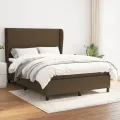 cadre de lit avec matelas Marron foncé 140x190 cm