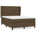 cadre de lit avec matelas Marron foncé 140x190 cm