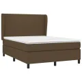 cadre de lit avec matelas Marron foncé 140x190 cm