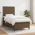 cadre de lit avec matelas Marron foncé 100x200 cm