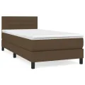 cadre de lit avec matelas Marron foncé 80x200 cm