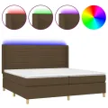 cadre de lit matelas et LED Marron foncé 200x200 cm