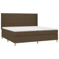 cadre de lit matelas et LED Marron foncé 200x200 cm