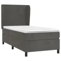 cadre de lit et matelas Gris foncé 90x190 cm Velours