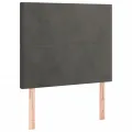 cadre de lit et matelas Gris foncé 90x190 cm Velours