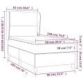 cadre de lit et matelas Gris foncé 90x190 cm Velours