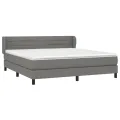 cadre de lit avec matelas Gris foncé 180x200cm Tissu
