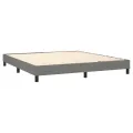 cadre de lit avec matelas Gris foncé 180x200cm Tissu