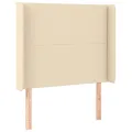 Tête de lit à LED Crème 93x16x118/128 cm Tissu