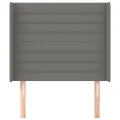 Tête de lit avec oreilles Gris foncé 93x16x118/128 cm Tissu
