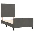 Cadre de lit avec tête de lit Gris foncé 90x190 cm Velours