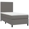 cadre de lit avec matelas Gris 90x200 cm Similicuir