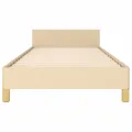 Cadre de lit avec tête de lit Crème 90x190 cm Tissu