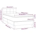 cadre de lit avec matelas LED Taupe 90x190 cm Tissu