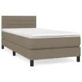 cadre de lit avec matelas Taupe 90x190 cm Tissu