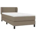cadre de lit avec matelas Taupe 90x190 cm Tissu
