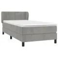 cadre de lit et matelas Gris clair 90x190 cm Velours