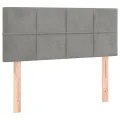 cadre de lit et matelas Gris clair 90x190 cm Velours