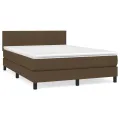 cadre de lit avec matelas Marron foncé 140x190 cm