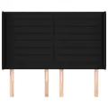 Tête de lit avec oreilles Noir 147x16x118/128 cm Tissu