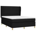 cadre de lit avec matelas Noir 140x190 cm Tissu