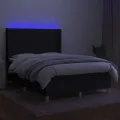 cadre de lit matelas et LED Noir 140x200 cm Tissu