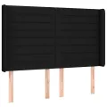 cadre de lit matelas et LED Noir 140x200 cm Tissu