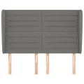 Tête de lit avec oreilles Gris foncé 147x23x118/128 cm Tissu