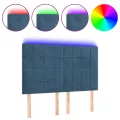 Tête de lit à LED Bleu foncé 144x5x118/128 cm Velours
