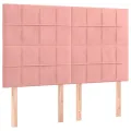 Cadre de lit avec tête de lit Rose 140x200 cm Velours