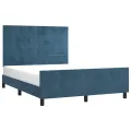 Cadre de lit avec tête de lit Bleu foncé 140x190 cm Velours