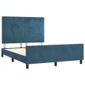Cadre de lit avec tête de lit Bleu foncé 140x190 cm Velours
