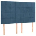 Cadre de lit avec tête de lit Bleu foncé 140x190 cm Velours