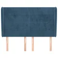 Tête de lit avec oreilles Bleu foncé 147x23x118/128 cm Velours