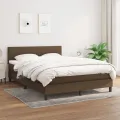 cadre de lit avec matelas Marron foncé 140x200 cm