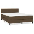 cadre de lit avec matelas Marron foncé 140x200 cm