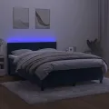 cadre de lit avec matelas LED Bleu foncé 140x200 cm