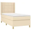 cadre de lit matelas et LED Crème 80x200cm Tissu