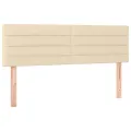 cadre de lit avec matelas Crème 140x200 cm Tissu
